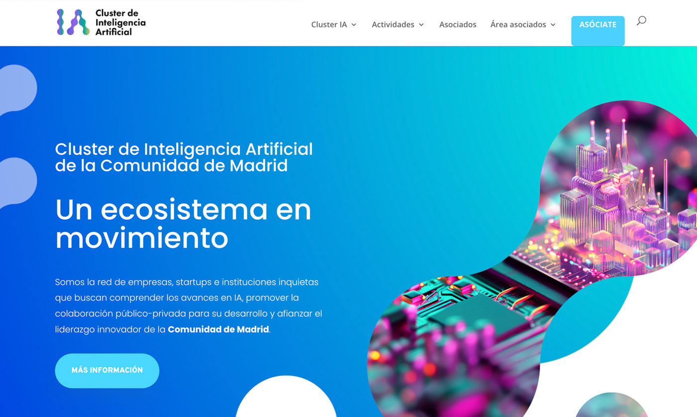 Private member area and digital platform for the Artificial Intelligence Cluster of the Community of Madrid.